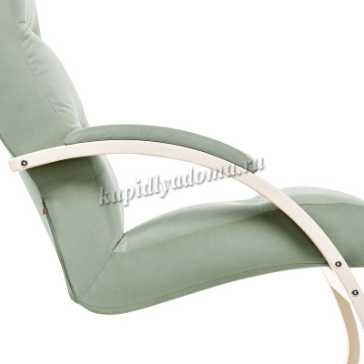 Кресло-качалка Leset Милано (Слоновая кость/Ткань велюр светло-зелёный V 14)