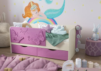 детская кровать Бабочка Сирень вариант 3