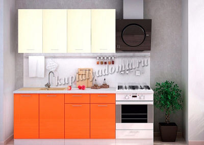 Шкаф верхний ШВС 300 Кухня Ксения (Оранжевый глянец)